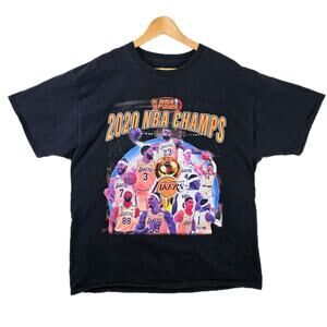 Los Angeles Lakers 2020 NBA Finals Champs Black Shirt Size XL Eazy Lebron Davis